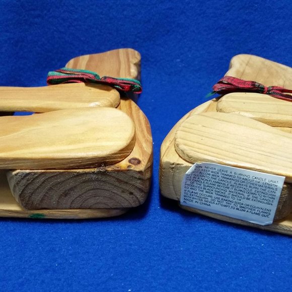 Wooden Teddy Bear Candlestick Holder Set Christmas Around The World Set of 2 - Picture 10 of 10